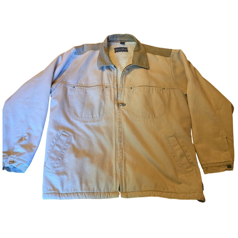 Bullhead Junkyard Jeans‎ Brand Chore Barn Coat Tan Sherpa Lined VERY LARGE